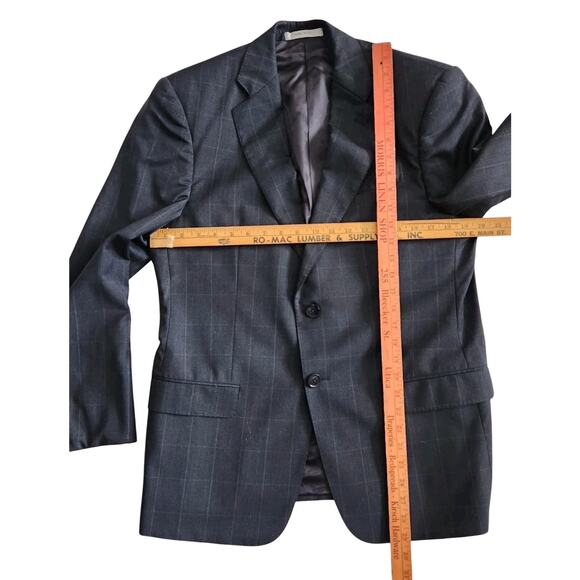 ARMANI Collezioni Executive Gray Check Blazer Wool Sport Coat Jacket Men's 40C - Picture 4 of 8